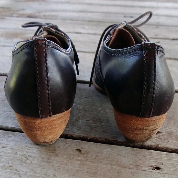 ALL BLACK brand Saddle-Oxford Shoes in Brown Leather size EU 37 / US 6.5 - Picture 6 of 13